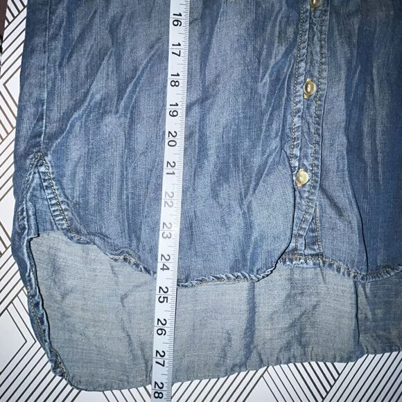 Cloth & Stone Button Shirt Wmns S Chambray Inside Pocket Unique Casual - Picture 9 of 9